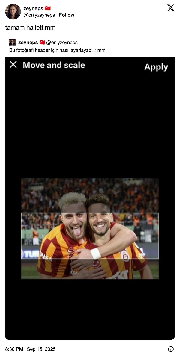 Bir örnek daha Galatasaray taraftarından.