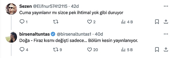 Birsen Altuntaş, "Kızılcık Şerbeti yeni bölümü yayınlanacak mı?" sorusuna da yanıt verdi.