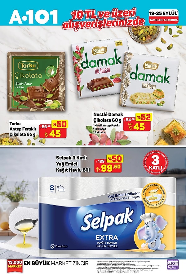 10 TL ve üzeri alışverişlerinizde;