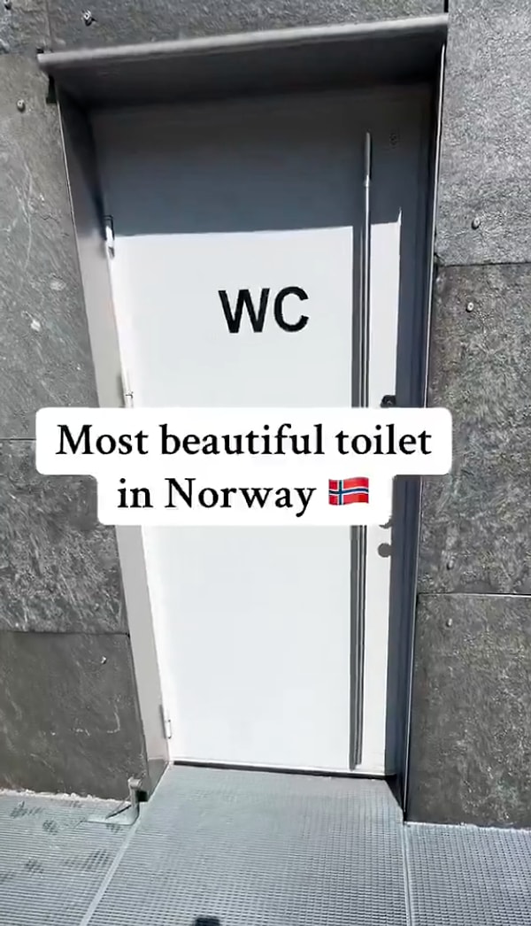 Norveç'ten gelen bir tuvalet görüntüsü sosyal medyada gündem oldu.