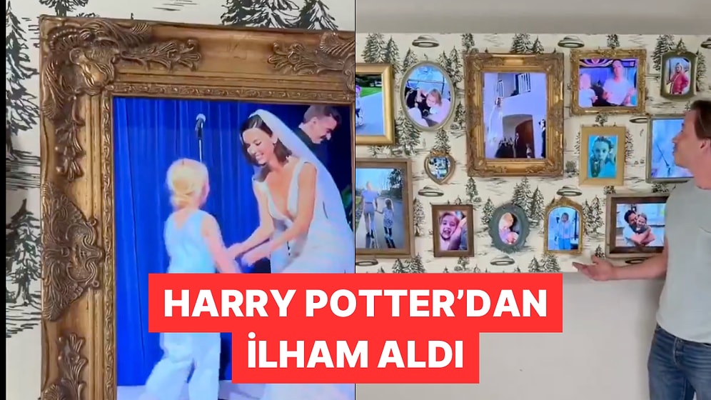 Evindeki Televizyondan Yaşayan Fotoğraf Çerçevesi Yapan Yaratıcı Baba