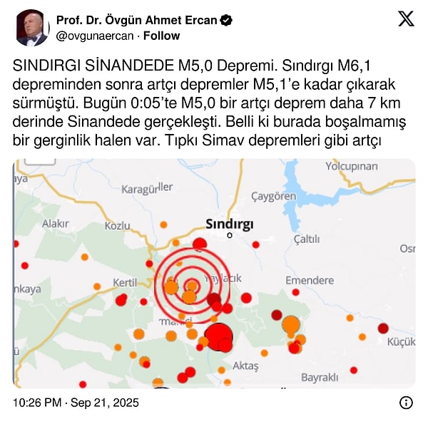 Ahmet Ercan, bölgede boşalmamış bir gerginlik olduğunu ve bunun devam edeceğini belirtti.