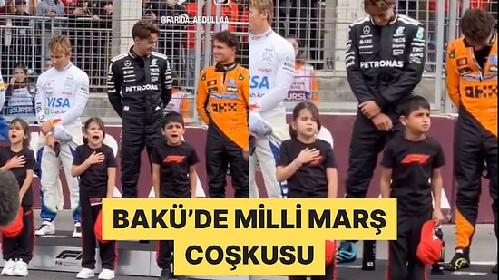 Formula 1 Pilotları Azerbaycan Milli Marşını Coşkuyla Okuyan Miniklere Kayıtsız Kalamadı