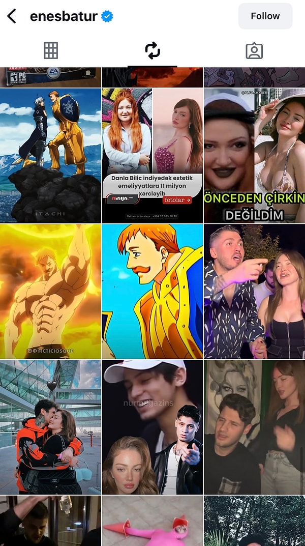 Buyurun, Enes Batur'un Instagram hesabındaki repost kısmının son durumunu sizler için şöyle bırakalım...