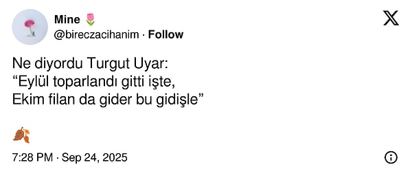 "Ekim filan da gider bu gidişle..." 👇