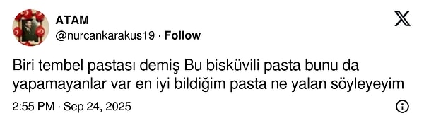 Tembel pastasına ne dersiniz?