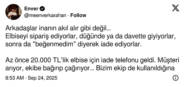 Söz konusu paylaşım şöyleydi: