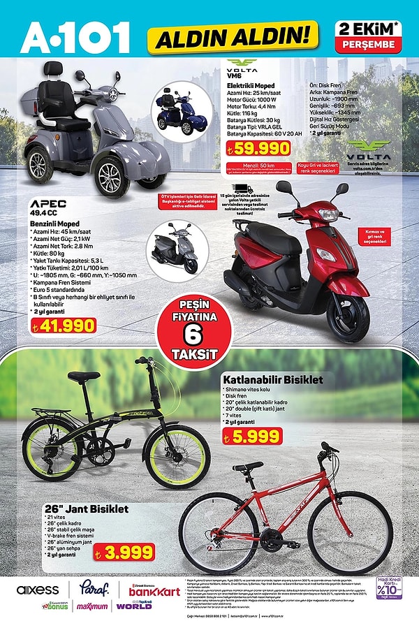 Volta VM6 Elektrikli Moped 59.990 TL