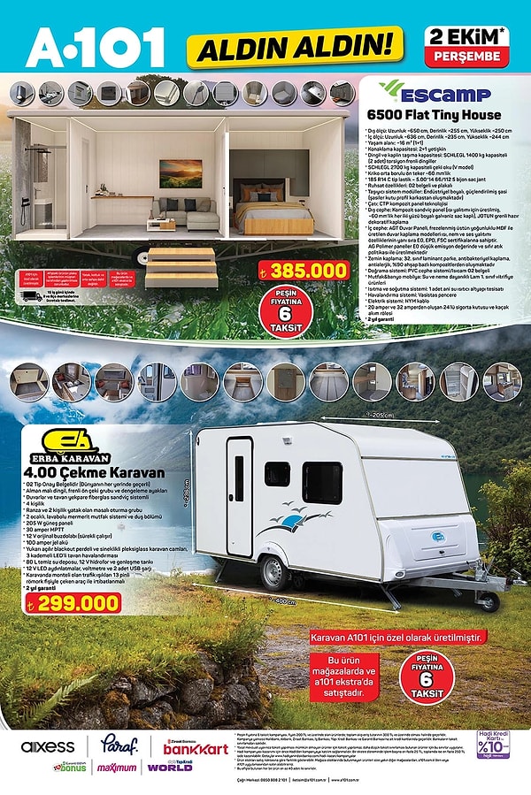 Escamp 6500 Flat Tiny House 385.000 TL