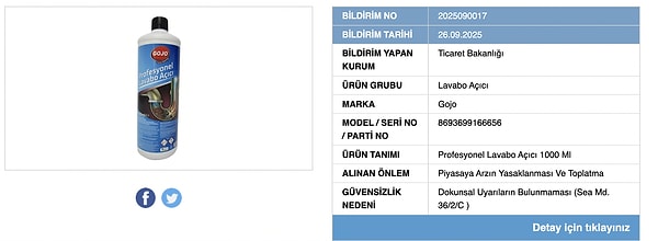Satışları yasaklandı: İki temizlik ürünü piyasadan toplatılıyor.