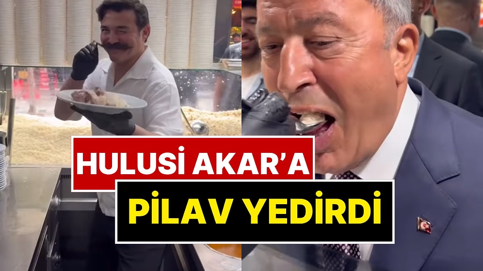 “Bugün Ne Yiyeceğiz?” Sözüyle Ünlenen Fenomen Pilavcı, Hulusi Akar’a Elleriyle Pilav Yedirdi