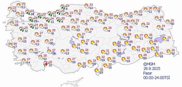 Meteoroloji Genel Müdürlüğü’nün yayınladığı 5 günlük hava tahmin raporları 👇