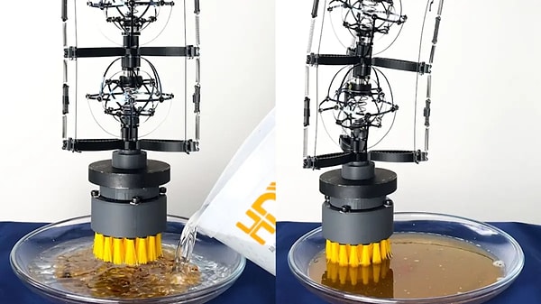 1. Geliştirilen robotik yumuşak kollarla tencere temizliği tek tuşa bakıyor.