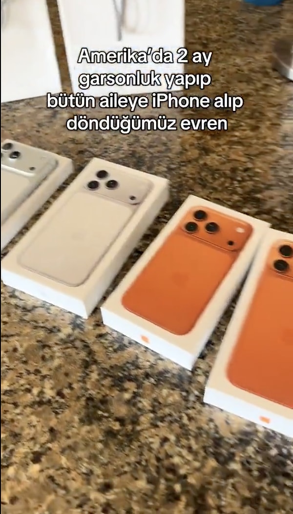 ABD'de iki ay çalışan genç, iPhone'un son modeliyle ülkeye döndü.