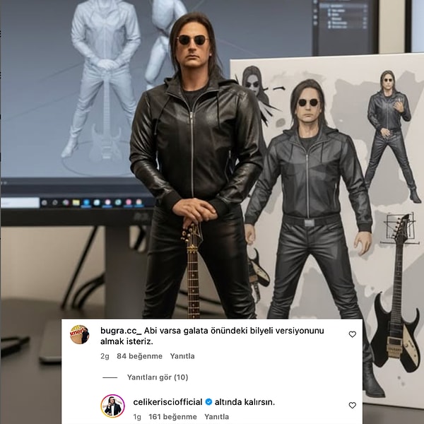 Geçtiğimiz saatlerde Instagram hesabından yapay zekanın desteğiyle yapılmış "Oyuncak bebek Çelik"i paylaşan şarkıcı, bir yorumla gerildi!