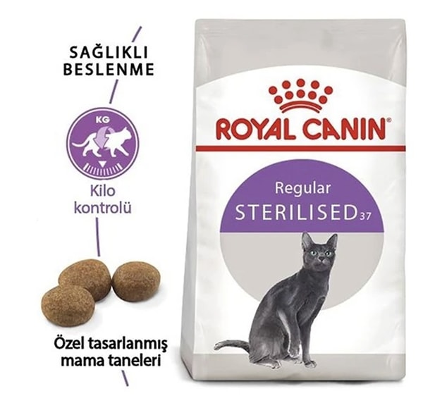 Kedilerin favorisi olan Royal Canin Sterilised Kısırlaştırılmış Kedi Maması, özellikle kısırlaştırılmış kediler için özel olarak formüle edilmiş bir seçenek.
