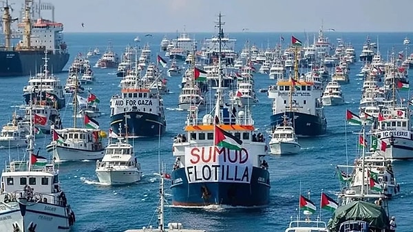 31 Ağustos'ta yola çıkan Küresel Sumud Filosu'nda 47 gemi bulunuyor!