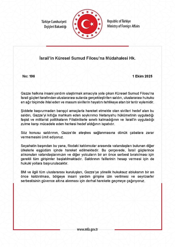 Dışişleri Bakanlığı’nın açıklaması 👇