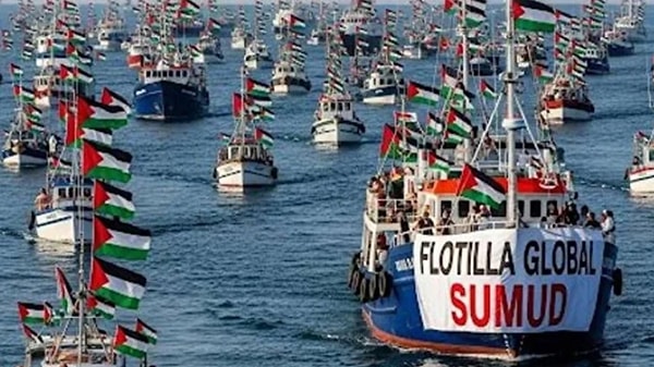 50'den fazla gemiden oluşan Küresel Sumud Filosu, milyonlarca insanın açlıkla ve İsrail zulmüyle boğuştuğu Gazze'ye insani yardım ulaştırmayı amaçlıyordu.