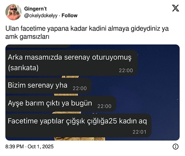 X'te bir kullanıcı, Serenay Sarıkaya ve Ayşe Barım'ın dün gece saatlerinde bir FaceTime konuşmasıyla kavuştuğunu iddia etti.