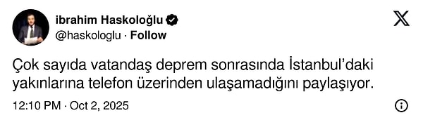 İstanbul'da meydana gelen depremin ardından iletişimde sıkıntılar yaşandı.