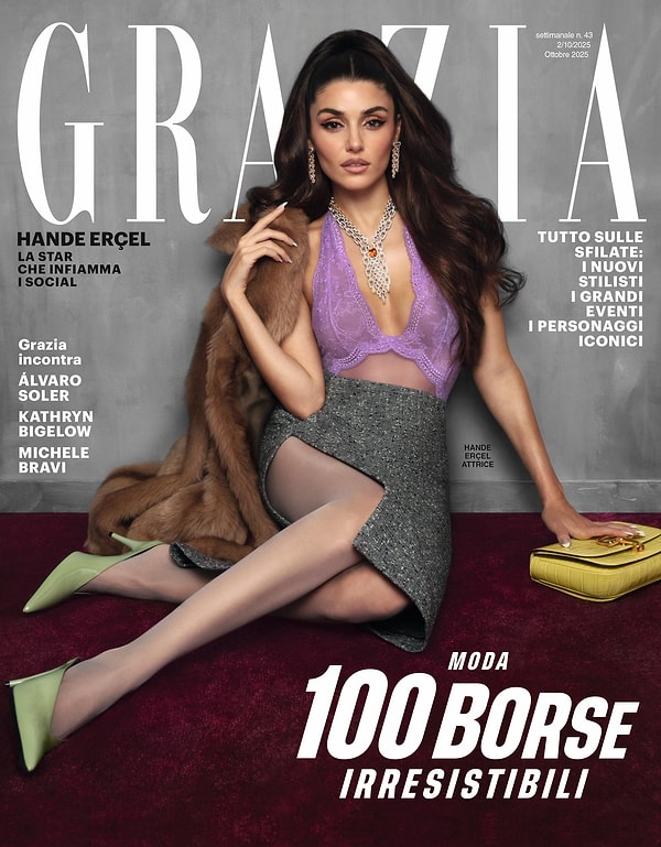 Hande Erçel, İtalya'nın önde gelen moda ve yaşam dergisi Grazia'nın kapağında yer alan ilk Türk ünlü oldu.