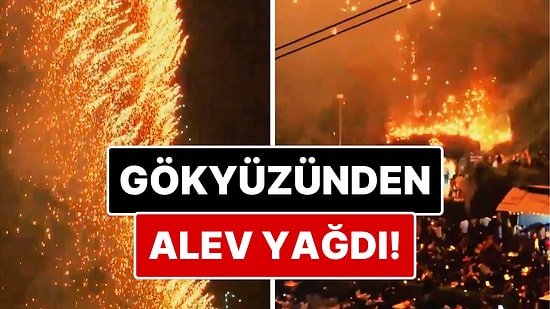 Gökten Alev Yağdı: Çin'deki Drone Gösterisinde Çıkan Arıza Sonucunda Ortalık Yangın Yerine Döndü!