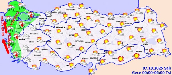 Meteoroloji sağanak yağışın başlayacağı saati açıkladı.