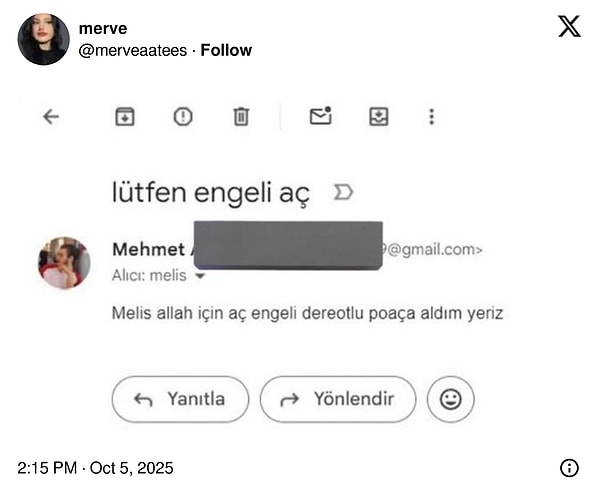 Mailine kadar engellenmişsin.