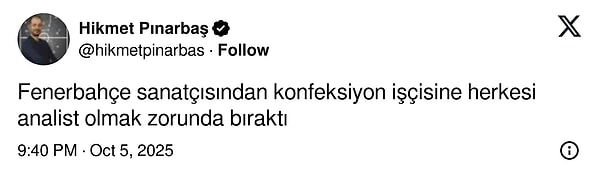 Herkes yorumcu oldu dendi.