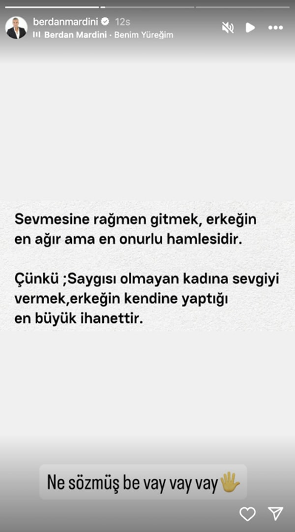 Ardından Berdan Mardini’nin paylaştığı imalı gönderi dikkat çekmişti.