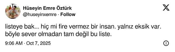 Kimileri bu listeyi oldukça beğendi!