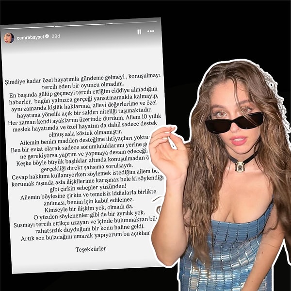 Cemre Baysel'den konuyla ilgili bir açıklama gelmesi bekleniyordu. Beklenen açıklama nihayet geldi!