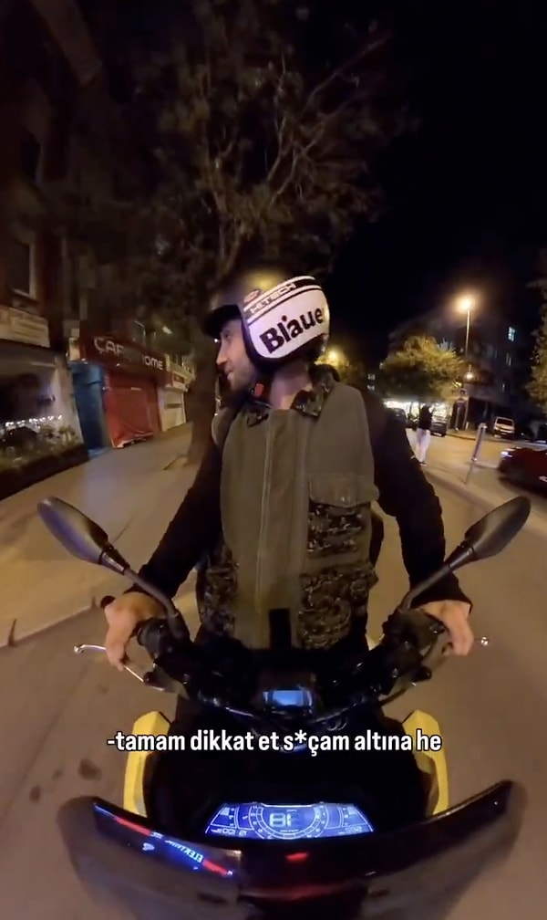 Bir motosiklet sürücüsü, sosyal medyada yaptığı paylaşımla gündem oldu.