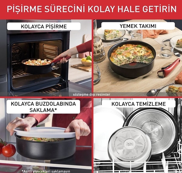 Tefal Titanyum 6X Ingenio UnlimitedOne İndüksiyon Tabanlı 3 Parça Tava Seti