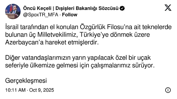 Öncü Keçeli’nin açıklaması 👇
