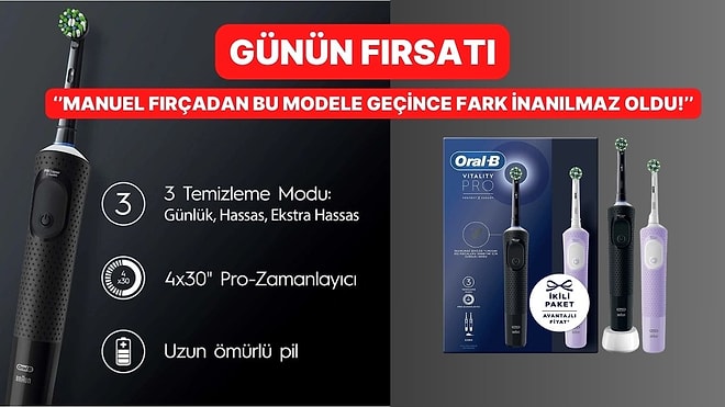 Günün Fırsatı: Oral-B Vitality Pro 2’li Elektrikli Diş Fırçası İndirimde!