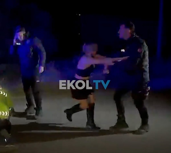 Polis ekiplerini tehdit edip zor anlar yaşattılar.