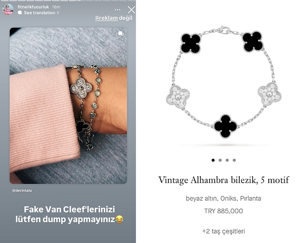 Lüks bir markaya ait aksesuarını sosyal medya hesabından paylaşan Derin Talu'nun bilekliğinin sahte olduğunu iddia eden bir magazin hesabı beklenmedik bir yanıtla karşılaştı!
