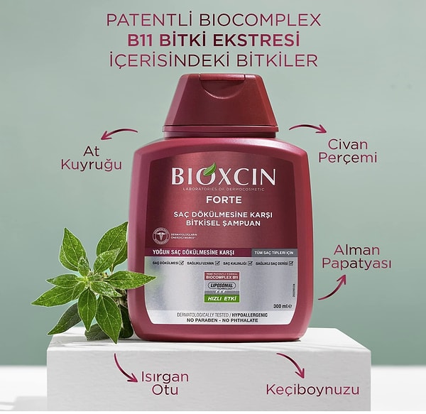 Bioxcin Forte Şampuan 300 ml, saç dökülmesine karşı etkili formülüyle güçlü ve dolgun saçların sırrını sunuyor.