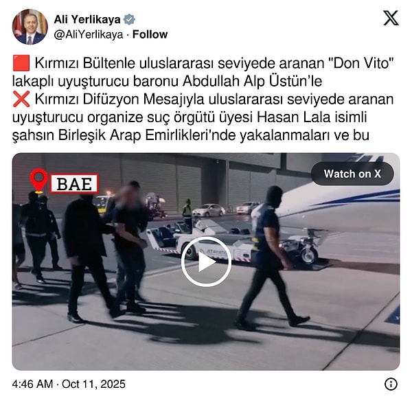 Don Vito lakaplı Abdullah Alp Üstün ve Hasan Lala yakalanarak Türkiye'ye iade edildi.