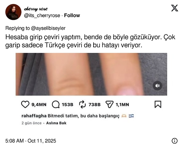 Çeviri, sosyal medyada tepkilerin odak noktası oldu.