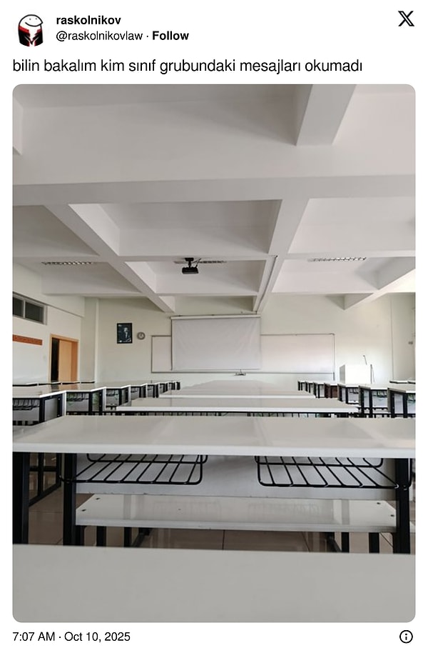 Halbuki her bir mesaj "Acaba ders iptal mi?" heyecanıyla açılmaz mı?