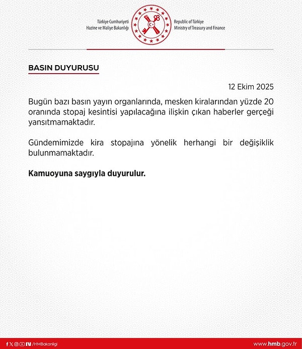 Hazine ve Maliye Bakanlığı “Yüzde 20 vergi” iddiasının gerçek olmadığını açıkladı.