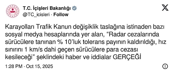 İçişleri Bakanlığı'ndan yalanlama geldi: Yüzde 10 tolerans kaldırılmıyor.