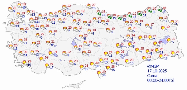 17 Ekim Cuma Hava Durumu 👇