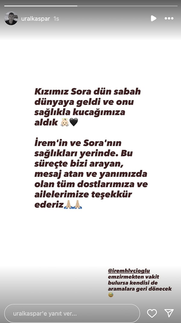 Ancak minik bebeğin ismi henüz açıklanmamıştı. Ta ki geçtiğimiz dakikalara kadar...