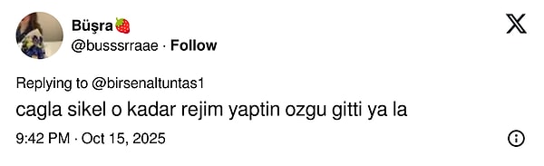 “Çağla Şıkel, all that dieting for nothing — Özgü went instead, lol.”
