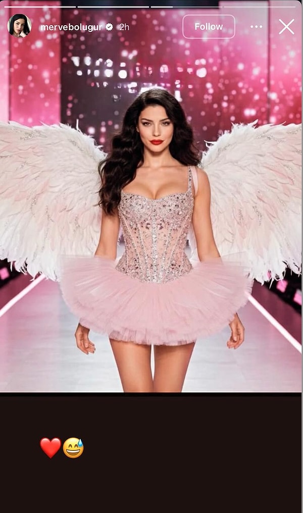 Hızını alamayan Merve Boluğur, o paylaşımın ardından kendisini yapay zekayla Victoria's Secret mankeni yaptı!