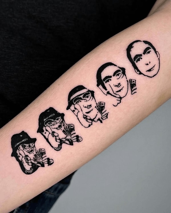 11. İnsanın evrimi adlı dövme tasarımı bu olsa gerek!